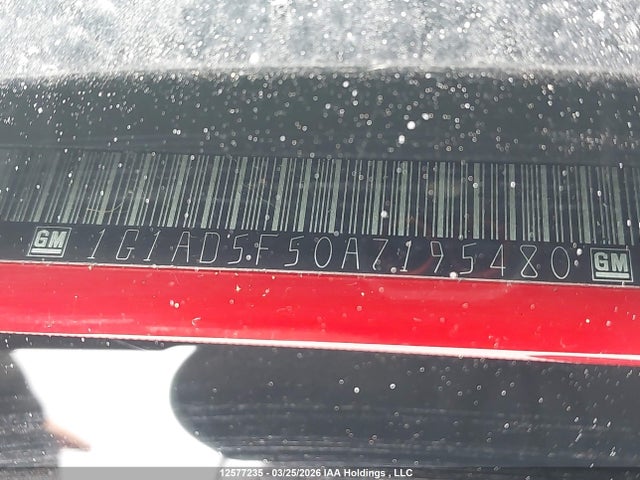 12577235 :رقم المزاد ، 1G1AD5F50A7195480 vin ، 2010 Chevrolet Cobalt 1lt مزاد بيع