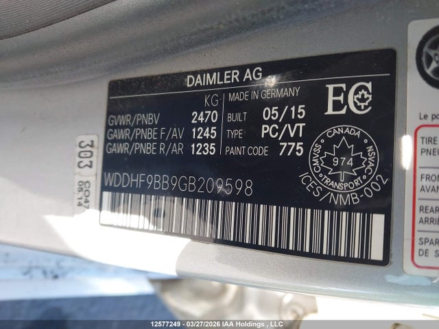 12577249 :رقم المزاد ، WDDHF9BB9GB209598 vin ، 2016 Mercedes-benz E 550 4matic مزاد بيع