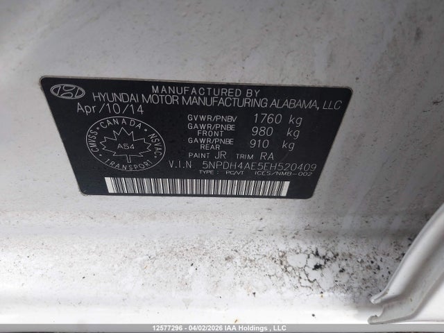 Aukcja sprzedaży 2014 Hyundai Elantra Se/sport/limited, vin: 5NPDH4AE5EH520409, numer aukcji: 12577296
