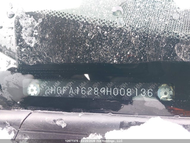 Продаж на аукціоні авто 2009 Honda Civic Dx/dx-a, vin: 2HGFA16289H008136, номер лоту: 12577375