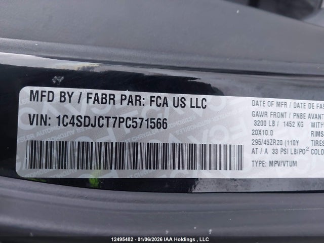 1C4SDJCT7PC571566 Dodge Durango R/t Plus