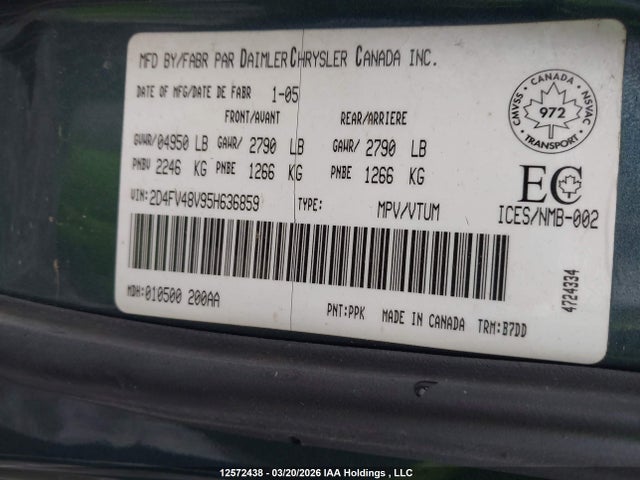 Продаж на аукціоні авто 2005 Dodge Magnum, vin: 2D4FV48V95H636859, номер лоту: 12572438