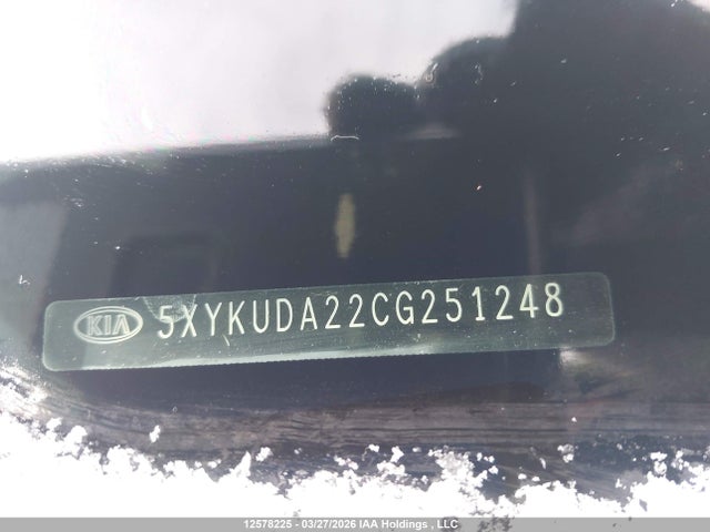 12578225 :رقم المزاد ، 5XYKUDA22CG251248 vin ، 2012 Kia Sorento Ex مزاد بيع