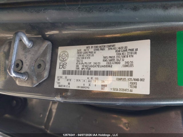 Ford Escape 2014 1FMCU0GX7EUA55562 Image 9