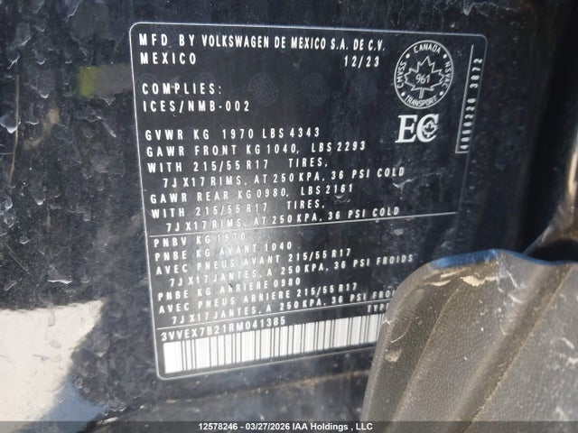 3VVEX7B21RM041385 Volkswagen TAOS SE