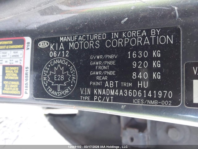 Aukcja sprzedaży 2013 Kia Rio Ex/lx/lx+/sx, vin: KNADM4A36D6141970, numer aukcji: 12569102