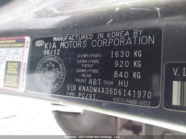 Aukcja sprzedaży 2013 Kia Rio Ex/lx/lx+/sx, vin: KNADM4A36D6141970, numer aukcji: 12569102