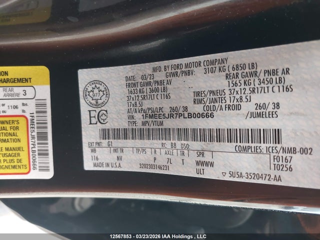 Продаж на аукціоні авто 2023 Ford Bronco Raptor, vin: 1FMEE5JR7PLB00666, номер лоту: 12567853