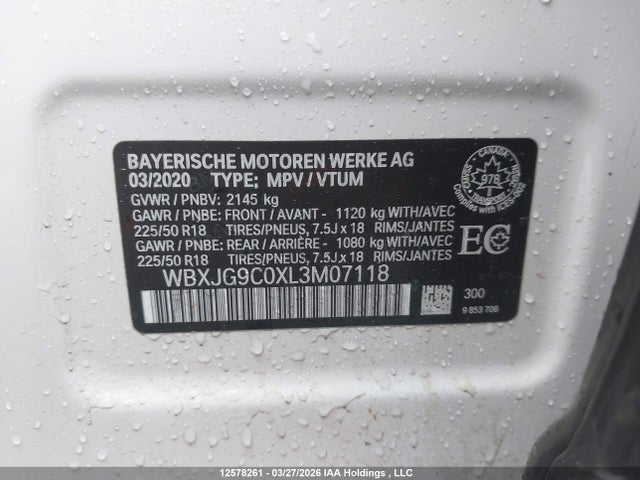 WBXJG9C0XL3M07118 BMW X1 Xdrive28i