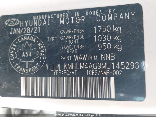 2021 Hyundai Elantra Preferred Ivt With Sun And Tech Package მანქანა იყიდება აუქციონზე, vin: KMHLM4AG9MU145293, აუქციონის ნომერი: 12578266
