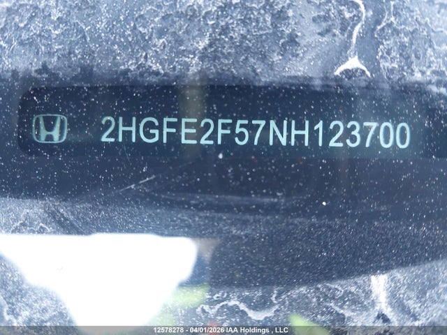 Продажа на аукционе авто 2022 Honda Civic Sport, vin: 2HGFE2F57NH123700, номер лота: 12578278