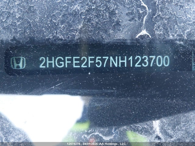 Продажа на аукционе авто 2022 Honda Civic Sport, vin: 2HGFE2F57NH123700, номер лота: 12578278