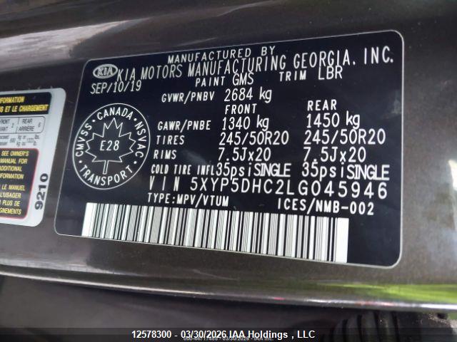 5XYP5DHC2LG045946 KIA Telluride Sx/sx Limited/sx Limited W/nappa