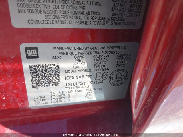 1GTUUDED9RZ313601 GMC Sierra 1500 Slt