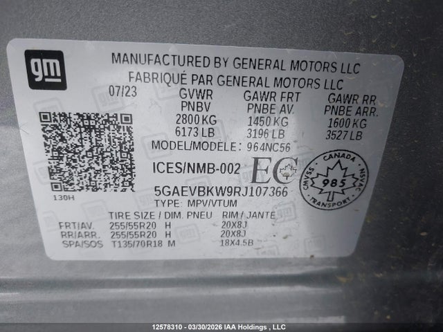 5GAEVBKW9RJ107366 Buick Enclave Premium Awd