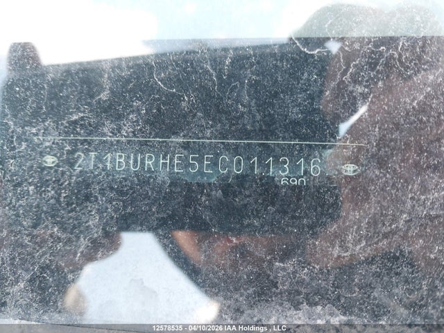 Aukcja sprzedaży 2014 Toyota Corolla Le, vin: 2T1BURHE5EC011316, numer aukcji: 12578535