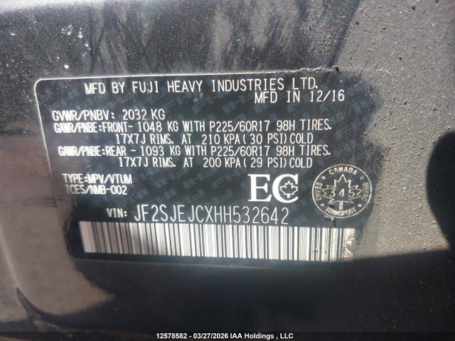 JF2SJEJCXHH532642 Subaru Forester 2.5i Limited