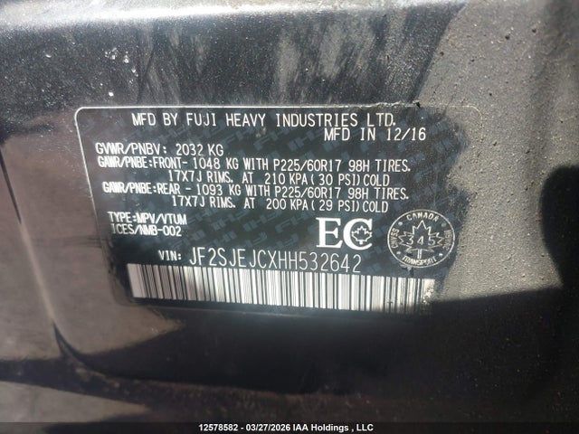 JF2SJEJCXHH532642 Subaru Forester 2.5i Limited