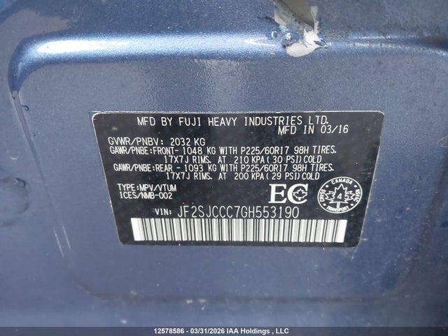 JF2SJCCC7GH553190 Subaru Forester 2.5i Premium