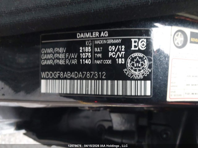 Продажа на аукционе авто 2013 Mercedes-benz C 300 4matic, vin: WDDGF8AB4DA787312, номер лота: 12578676