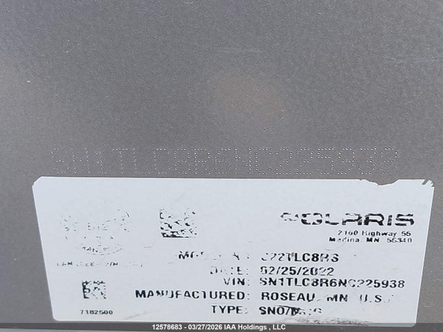 SN1TLC8R6NC225938 Polaris Polaris
