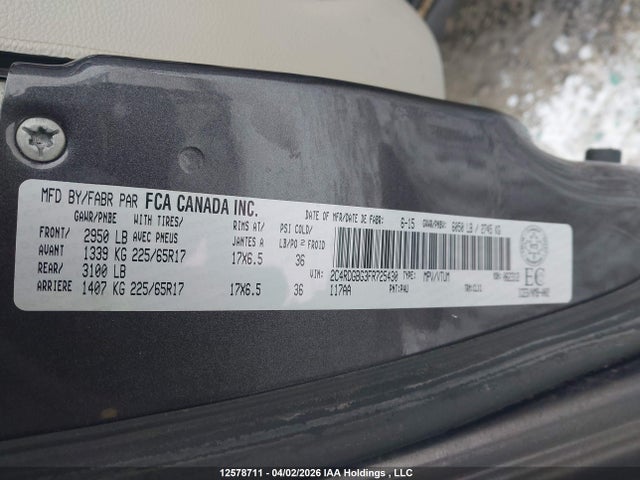 Dodge Grand Caravan Se 2015 2C4RDGBG3FR725430 Image 20