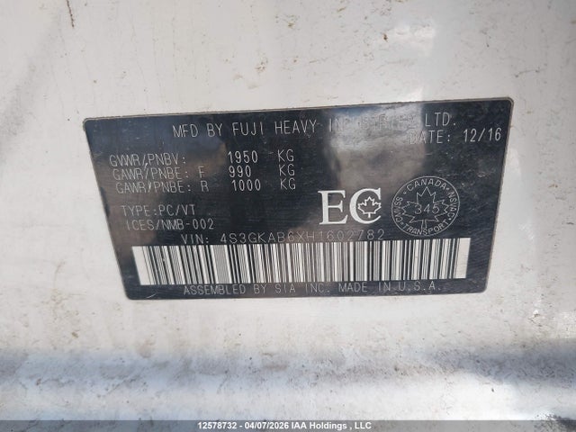 4S3GKAB6XH1602782 Subaru Impreza Premium