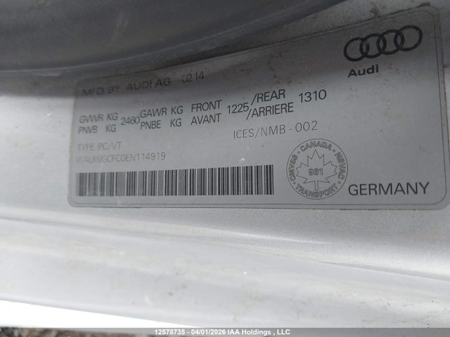 WAUWGCFC0EN114919 Audi A7 Quattro
