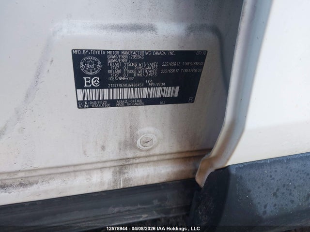2018 Toyota Rav4 Le მანქანა იყიდება აუქციონზე, vin: 2T3ZFREV0JW486451, აუქციონის ნომერი: 12578944