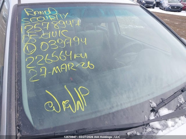 12578947 :رقم المزاد ، 2HGES16395H039794 vin ، 2005 Honda Civic Se مزاد بيع