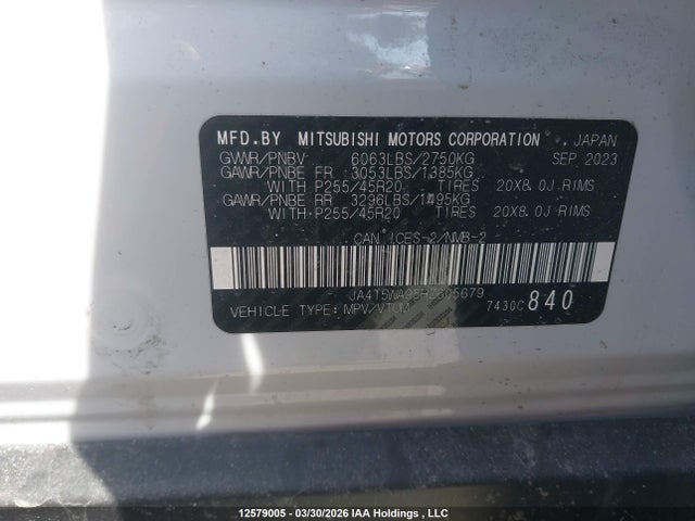 JA4T5WA95RZ605679 Mitsubishi OUTLANDER PHEV