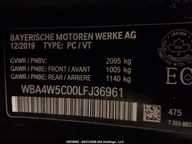 WBA4W5C00LFJ36961 BMW 430xi