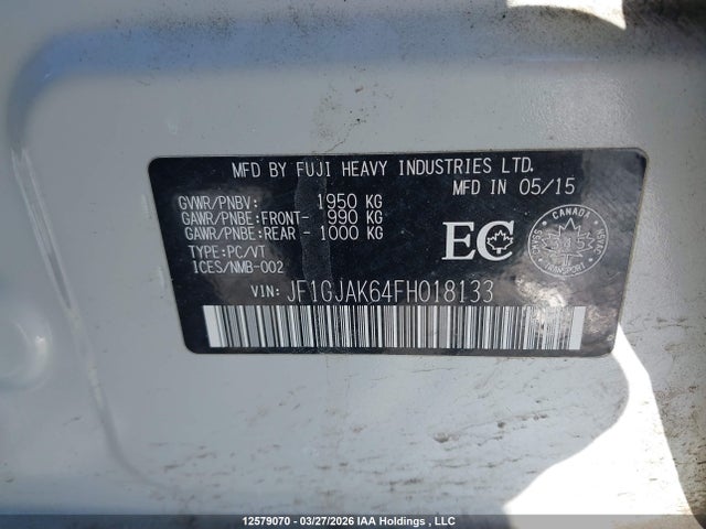 JF1GJAK64FH018133 Subaru Impreza Premium Plus