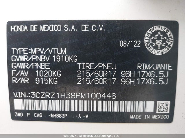 Honda HR-V 2023 3CZRZ1H38PM100446 Image 18