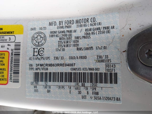 3FMCR9B63RRE04007 Ford Bronco Sport Big Bend