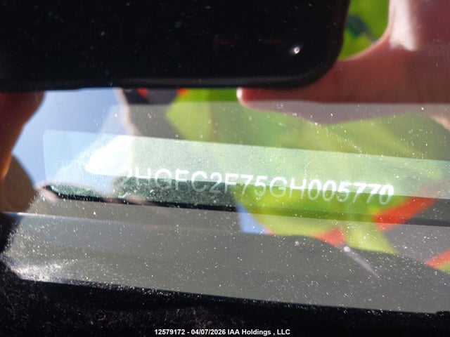 Aukcja sprzedaży 2016 Honda Civic Ex 4dr, vin: 2HGFC2F75GH005770, numer aukcji: 12579172