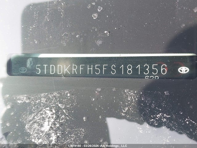 12579180 :رقم المزاد ، 5TDDKRFH5FS181356 vin ، 2015 Toyota Highlander Limited/ltd Platinum مزاد بيع