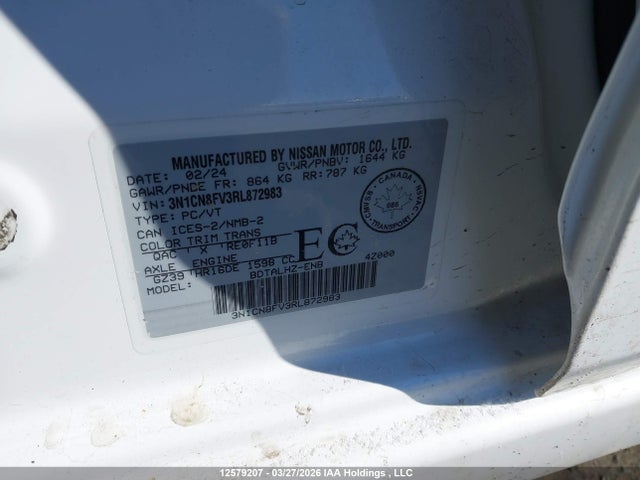 Продаж на аукціоні авто 2024 Nissan Versa Sr, vin: 3N1CN8FV3RL872983, номер лоту: 12579207