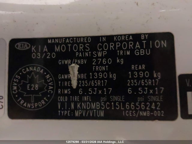 KIA Sedona 2020 KNDMB5C15L6656242 Image 19