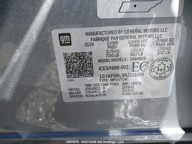 1GYKPSRL9RZ118399 Cadillac Lyriq Luxury