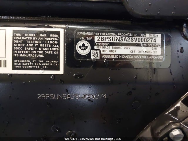 Skidoo Renegade 2025 2BPSUNSA2SV000274 Image 14