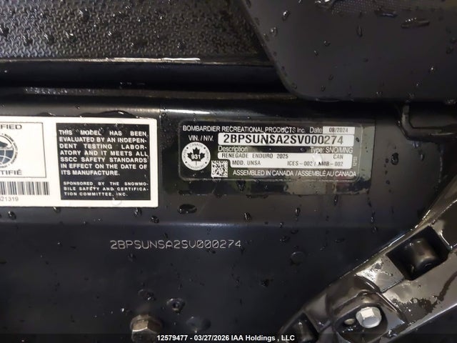 Skidoo Renegade 2025 2BPSUNSA2SV000274 Image 9