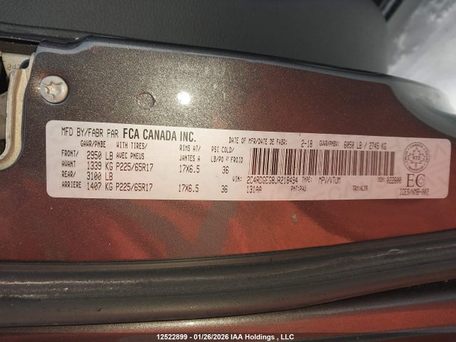 2C4RDGEG8JR218494 Dodge Grand Caravan Gt