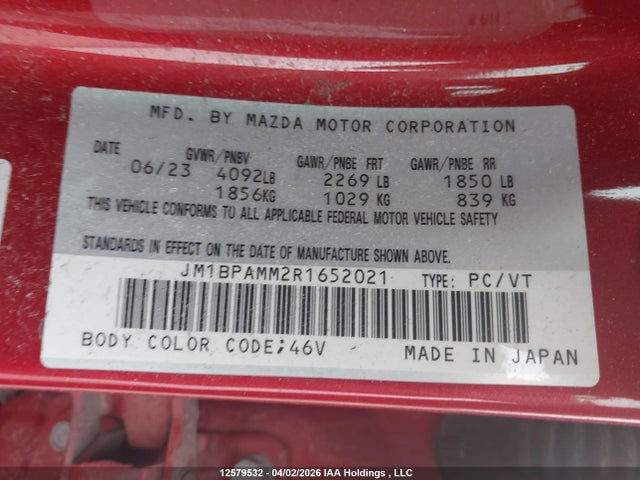 JM1BPAMM2R1652021 Mazda Mazda3 Sport Gt