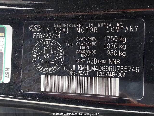 KMHLM4DG9RU755746 Hyundai ELANTRA SEL