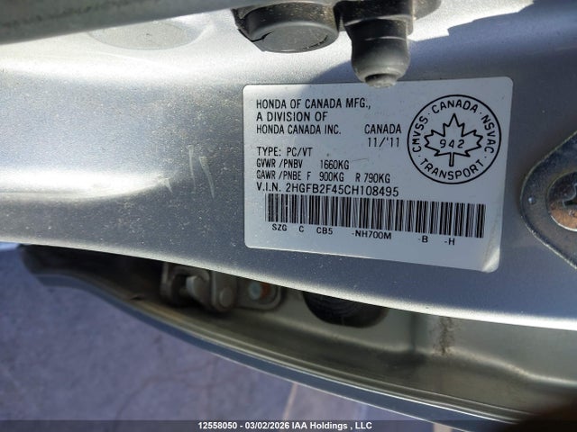 Продаж на аукціоні авто 2012 Honda Civic Lx, vin: 2HGFB2F45CH108495, номер лоту: 12558050