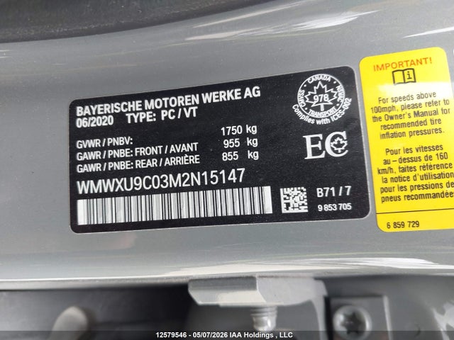 Aukcja sprzedaży 2021 Mini Cooper S, vin: WMWXU9C03M2N15147, numer aukcji: 12579546