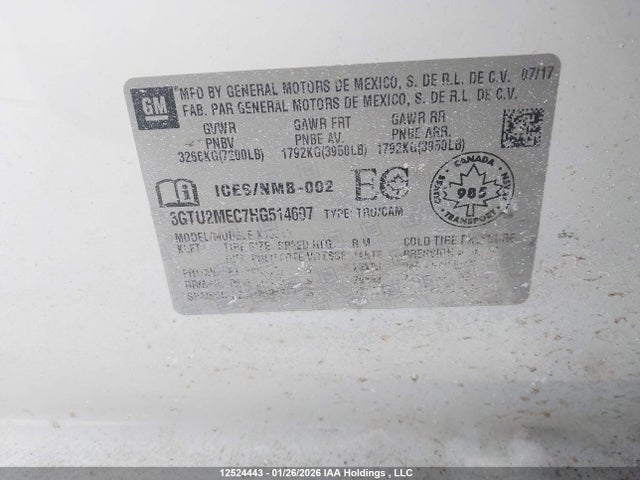 3GTU2MEC7HG514697 GMC Sierra 1500 Sle