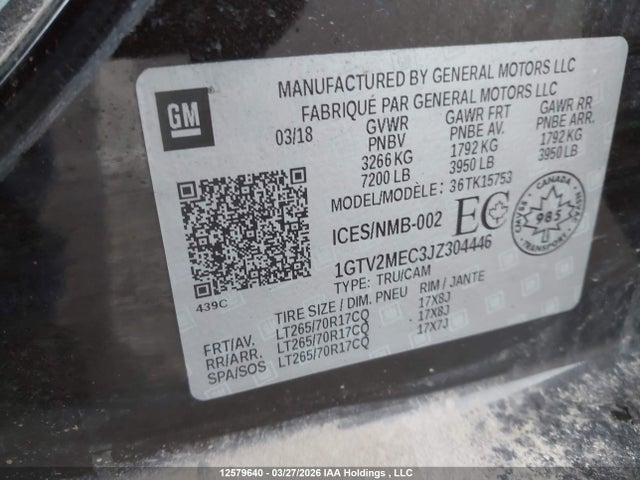 GMC Sierra K1500 Sle 2018 1GTV2MEC3JZ304446 Image 18