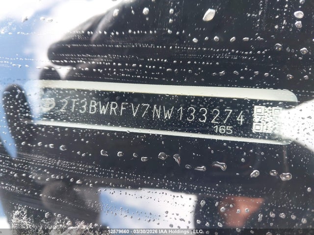 12579660 :رقم المزاد ، 2T3BWRFV7NW133274 vin ، 2022 Toyota Rav4 Hybrid مزاد بيع